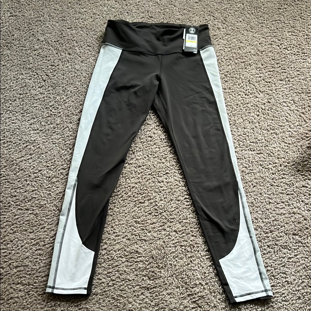 Gray and White Athletic Leggings